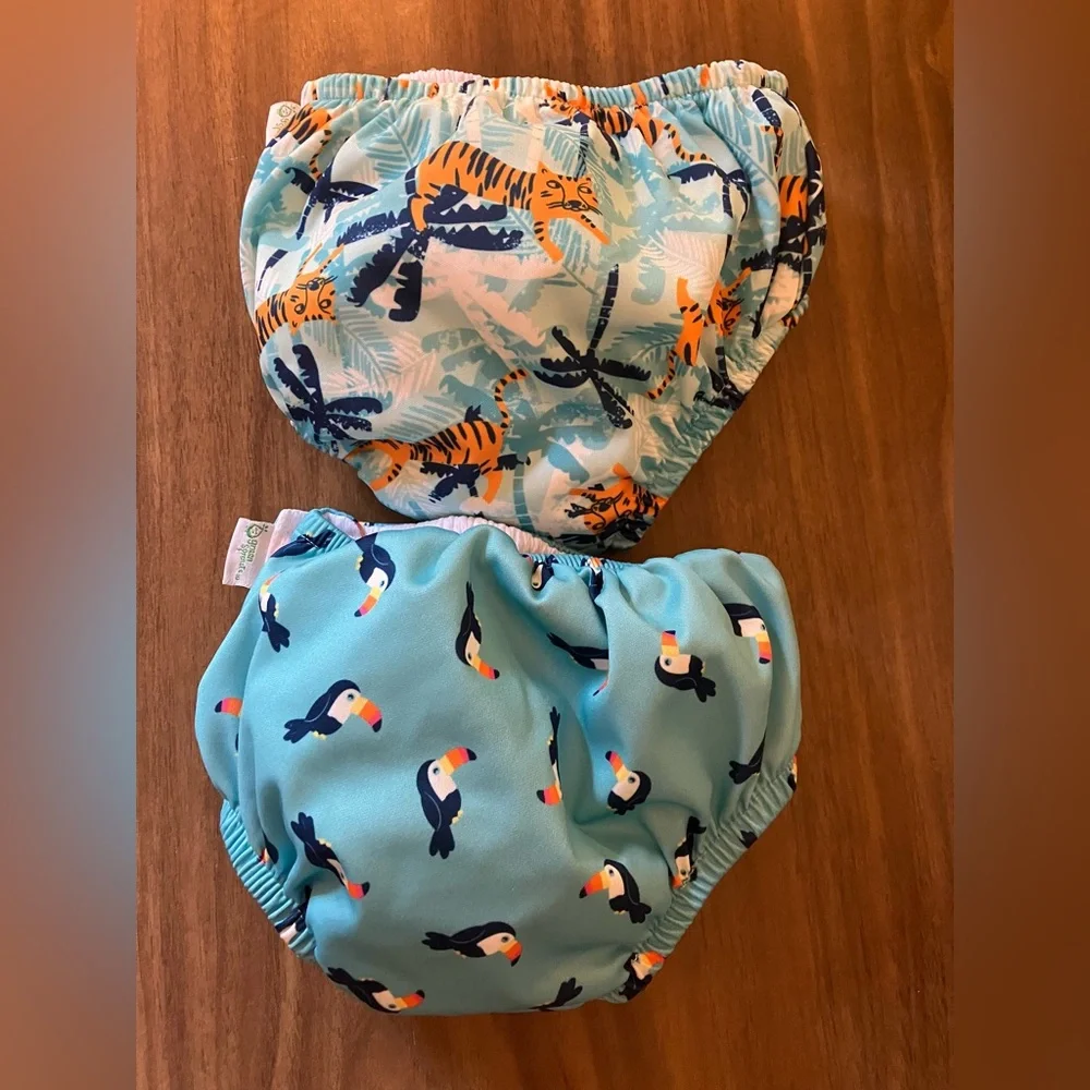 i play by Green Sprouts snap reusable swim diapers x 2
